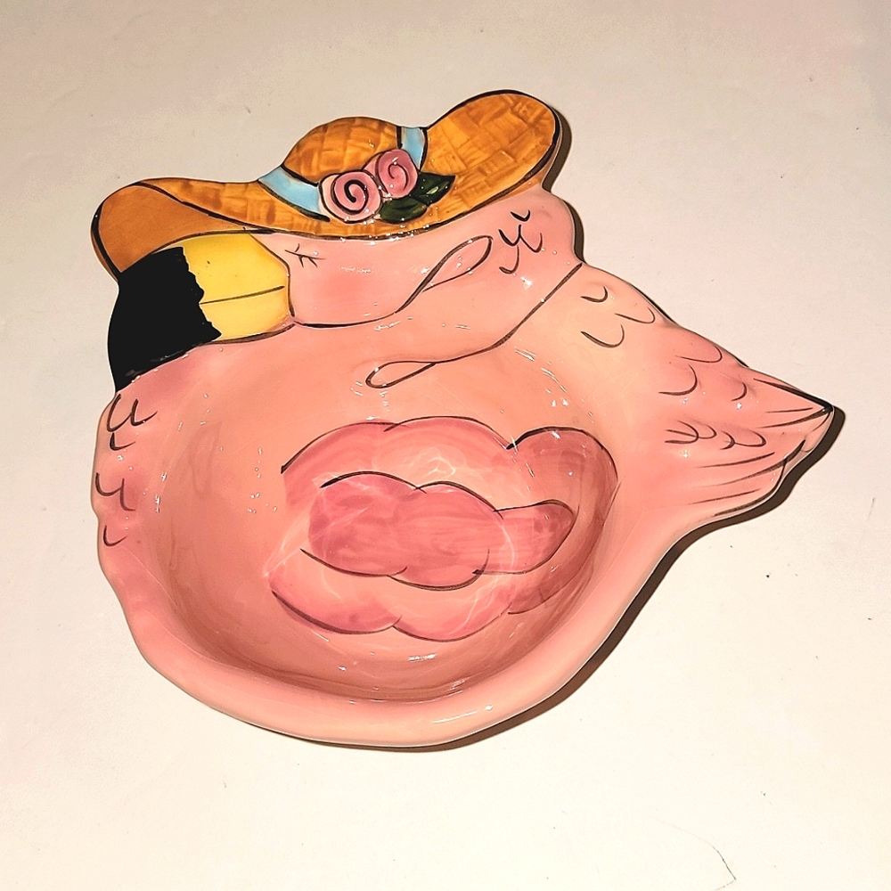 BLUE SKY CERAMIC MISS FLAMINGO DIP BOWL
